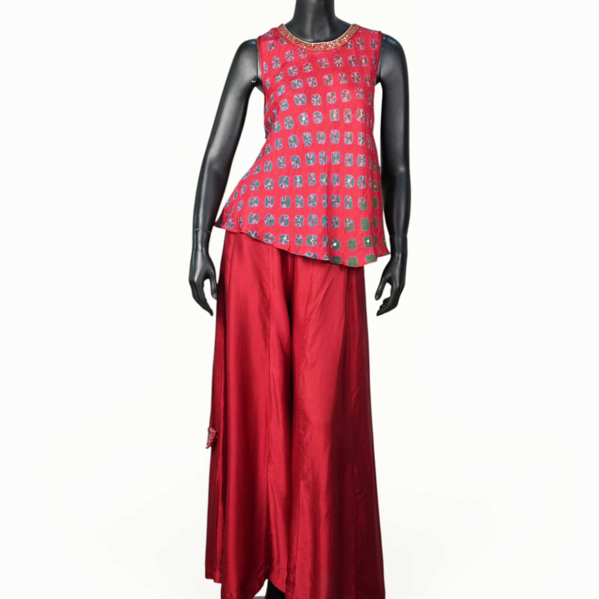 Festive Red Asymmetric Fusion Set - ST-18542#1