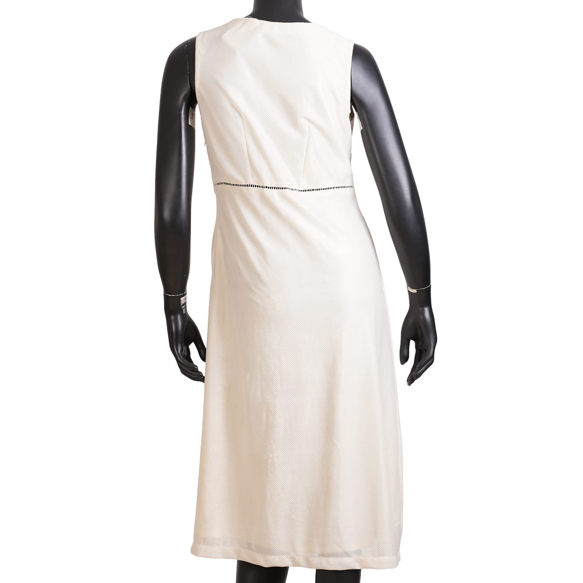 Off-White Sleeveless V-Neck Midi Dress-KR-18794#1