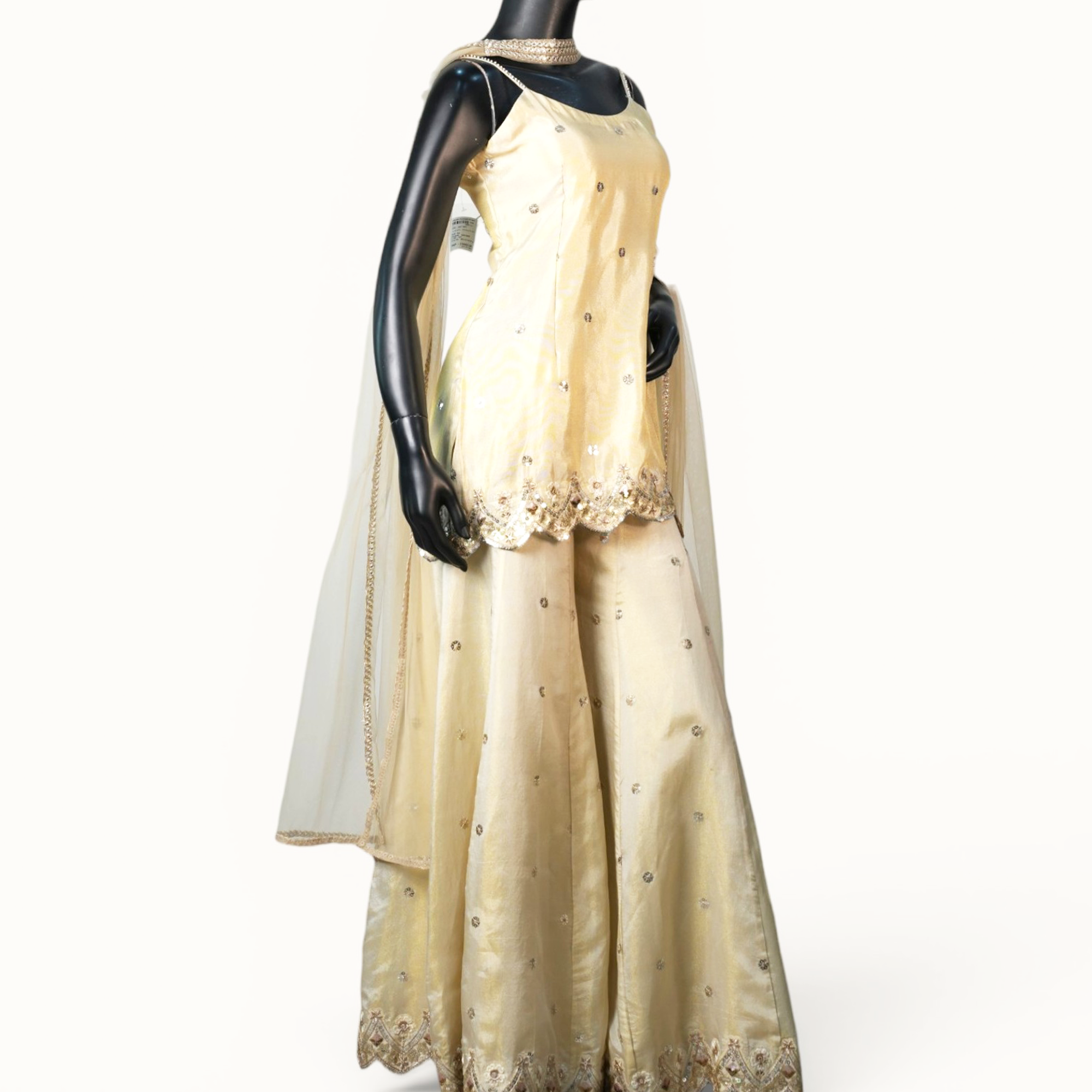 Champagne Gold Sequin Sharara - ST-18971#1