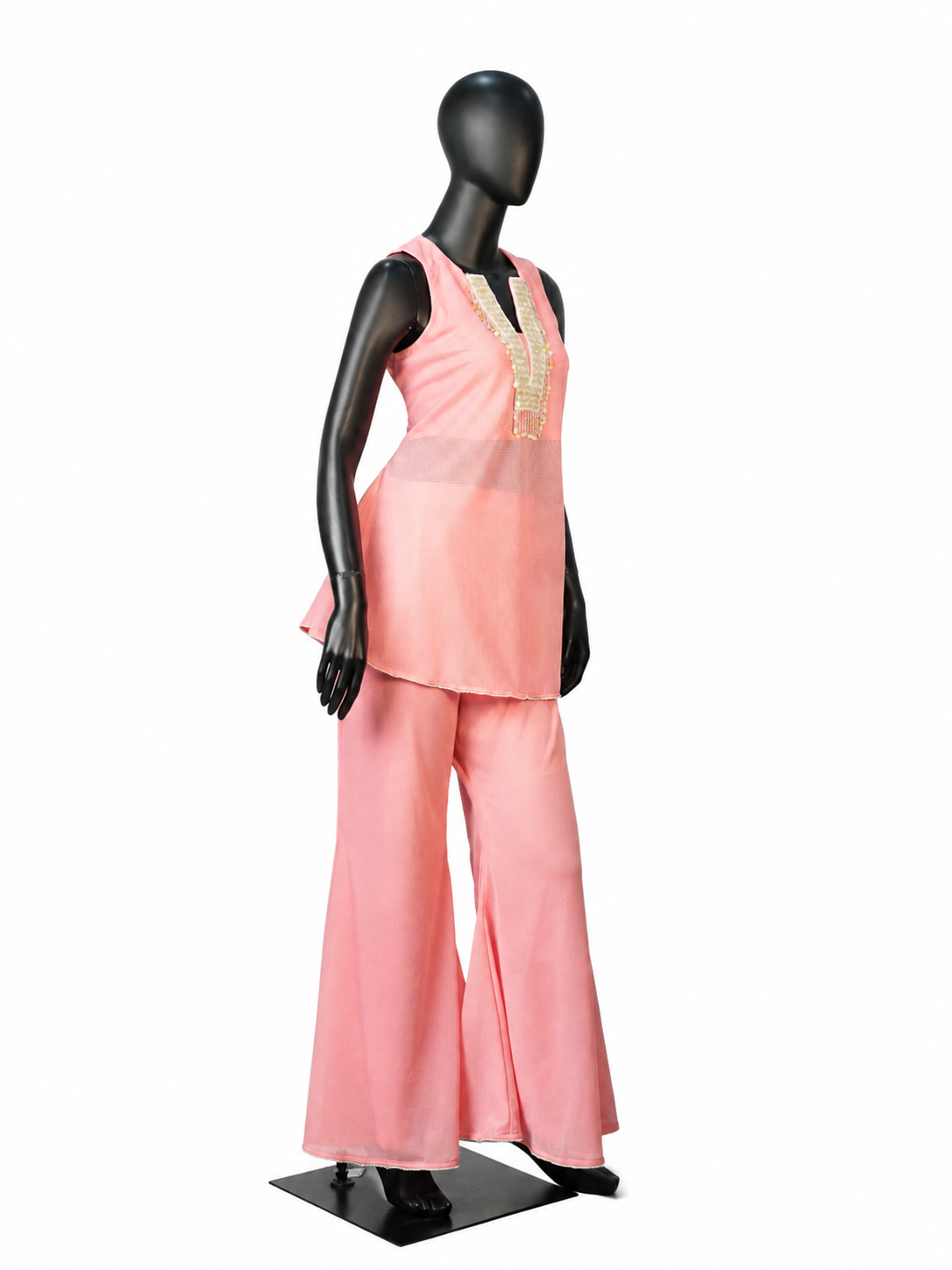 Salmon Pink Embroidered Co-ord Set- ST-18946#1