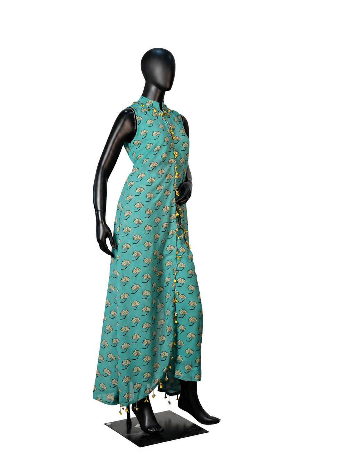 Turquoise Slit Kurta & Trousers- ST-18960#1