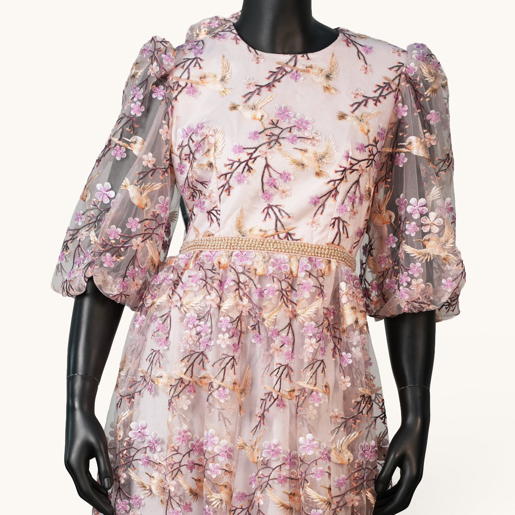 Pastel Pink Floral Midi - KR-18840#1
