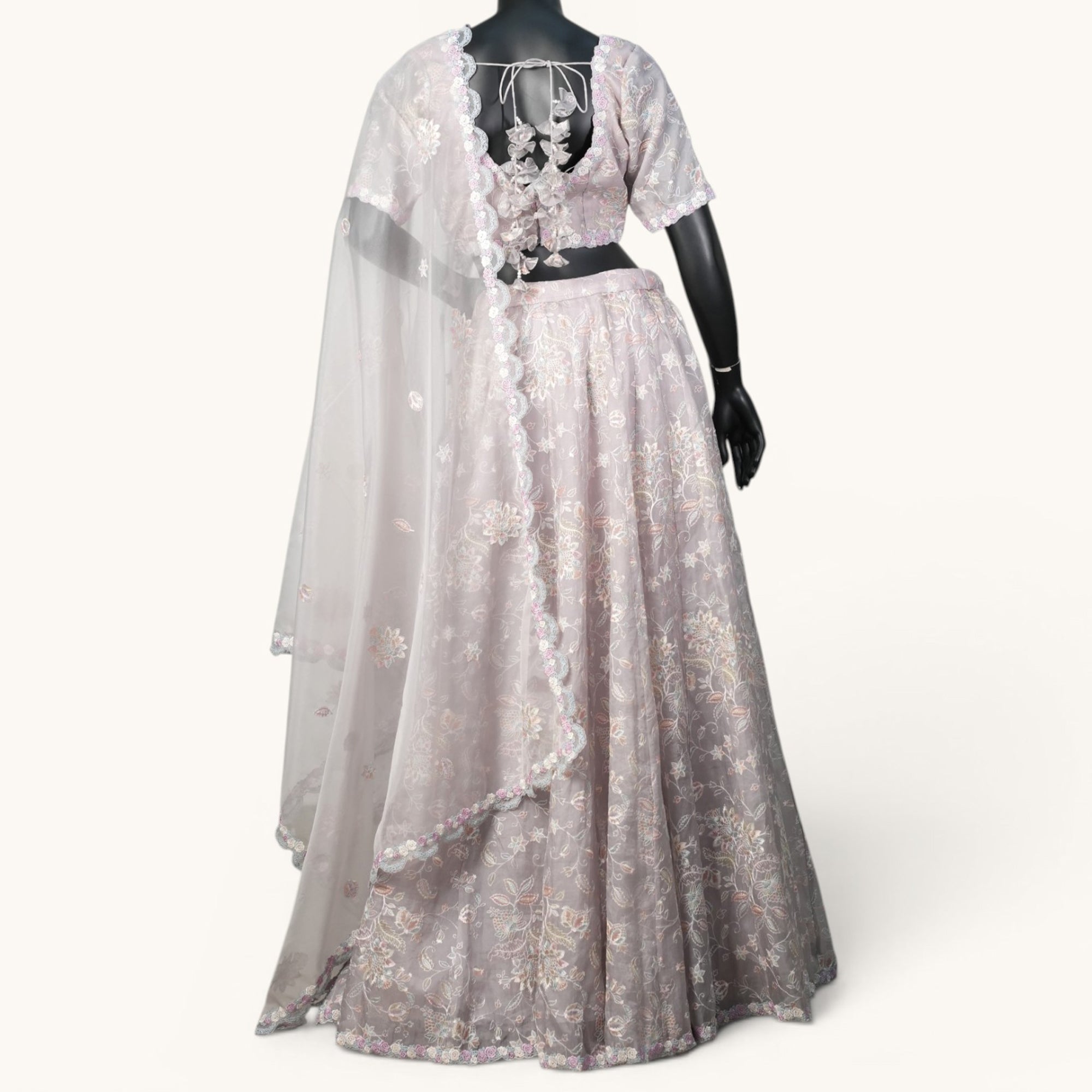Ice-Mauve Floral Lehenga - GH-19030#1