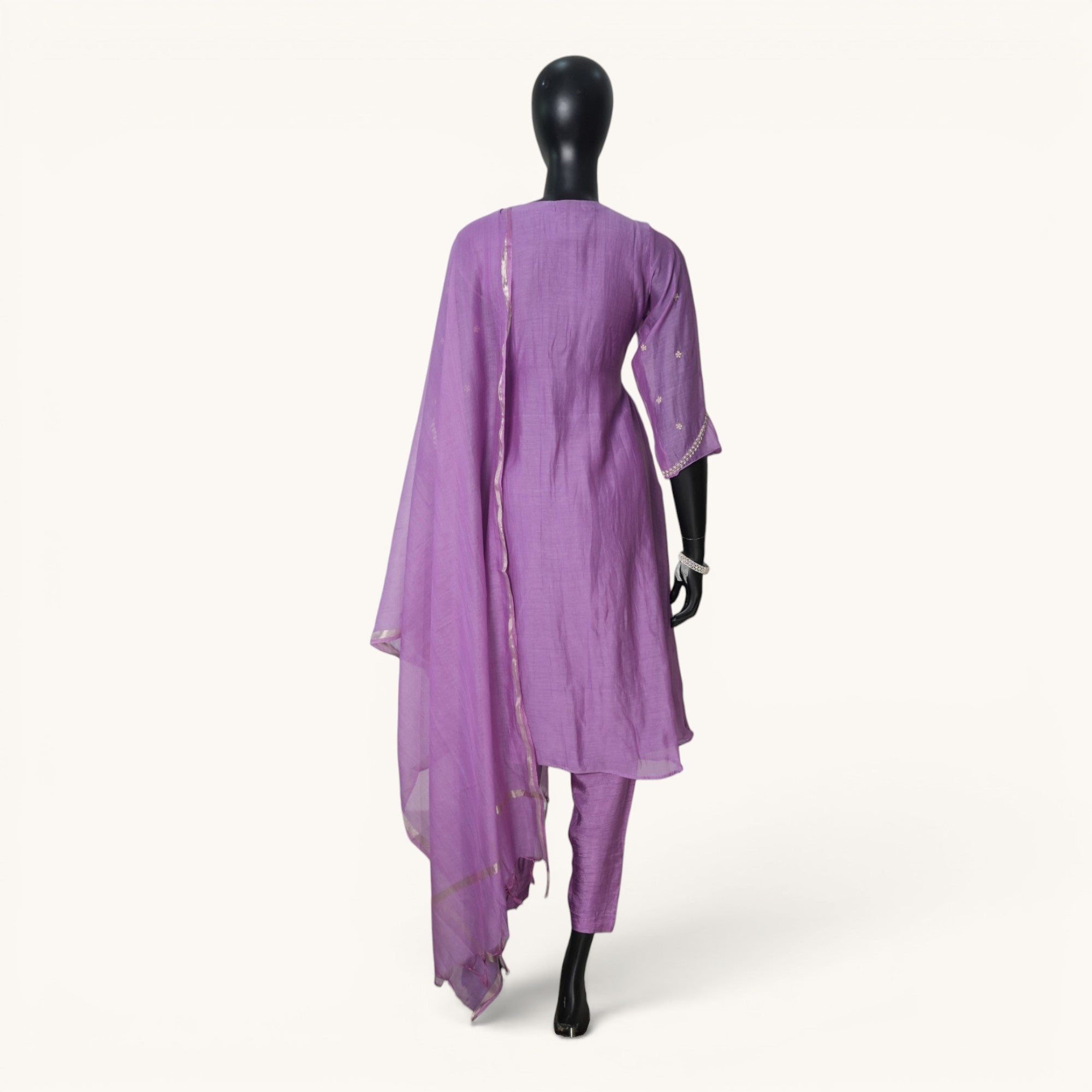 Lavender Zari Organza Set - ST-18719#1