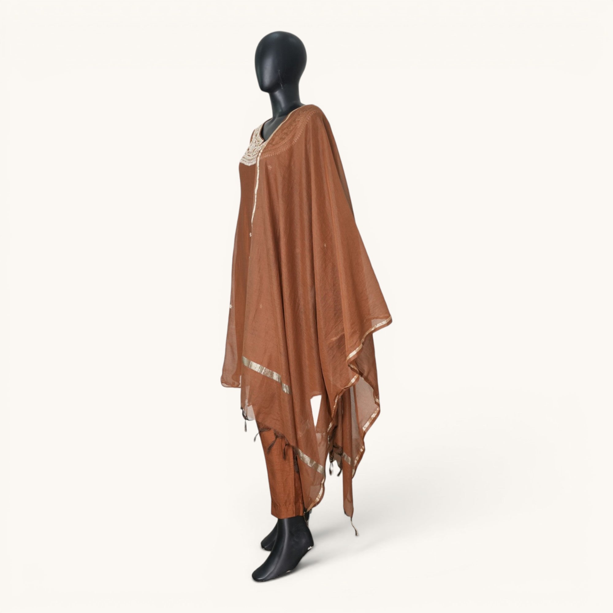 Rust Chanderi Silk Set - ST-18720#1