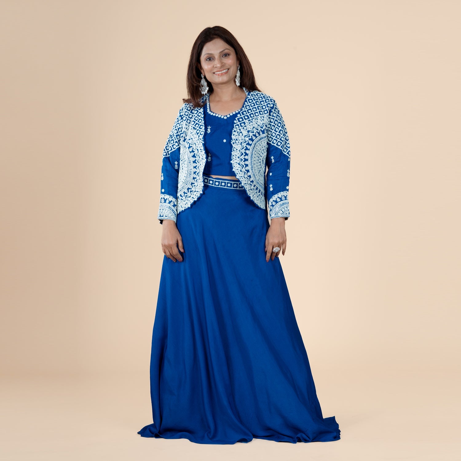 Navy Blue Pearl Ghagra