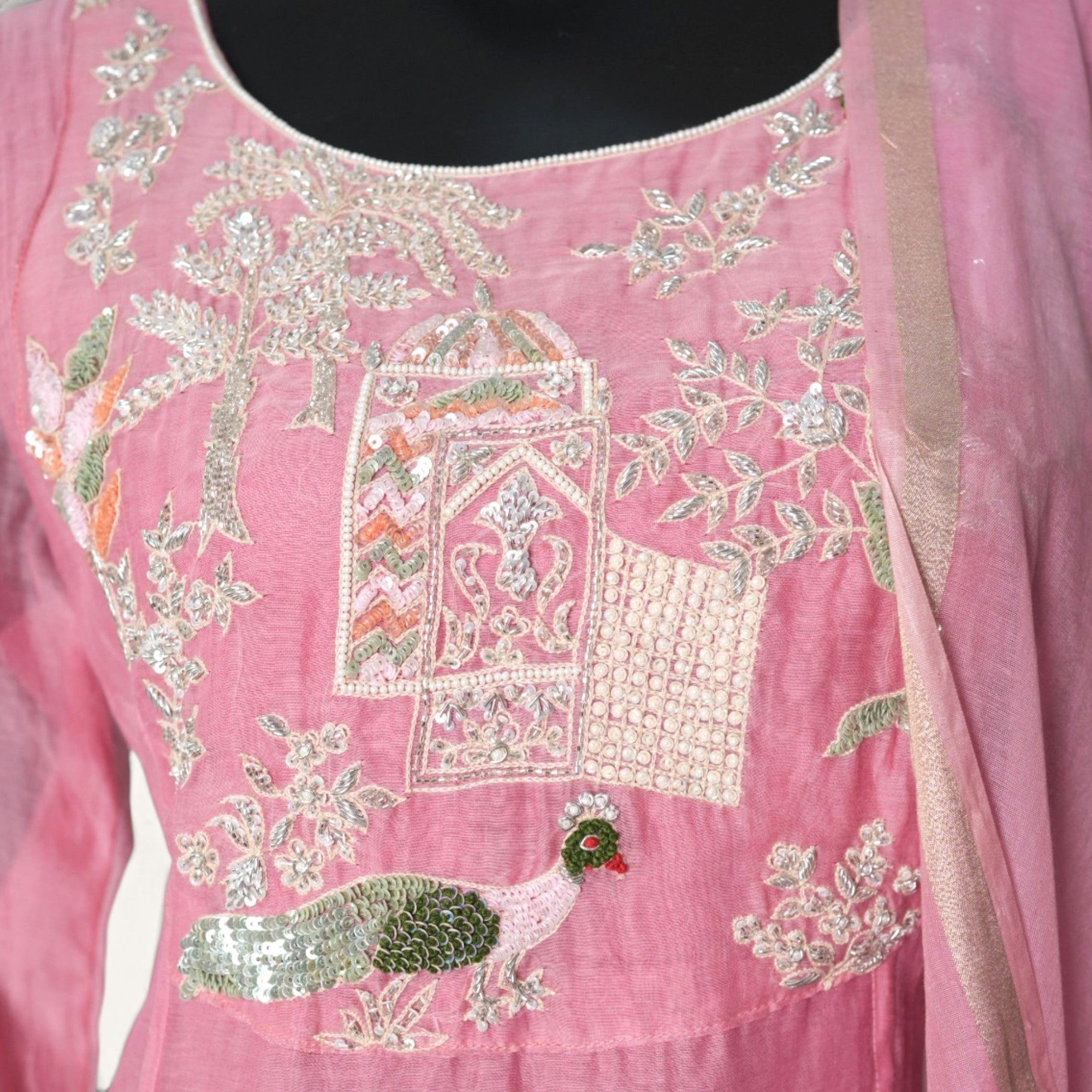 Powder Pink Festive Tunic Set - ST-18714#1
