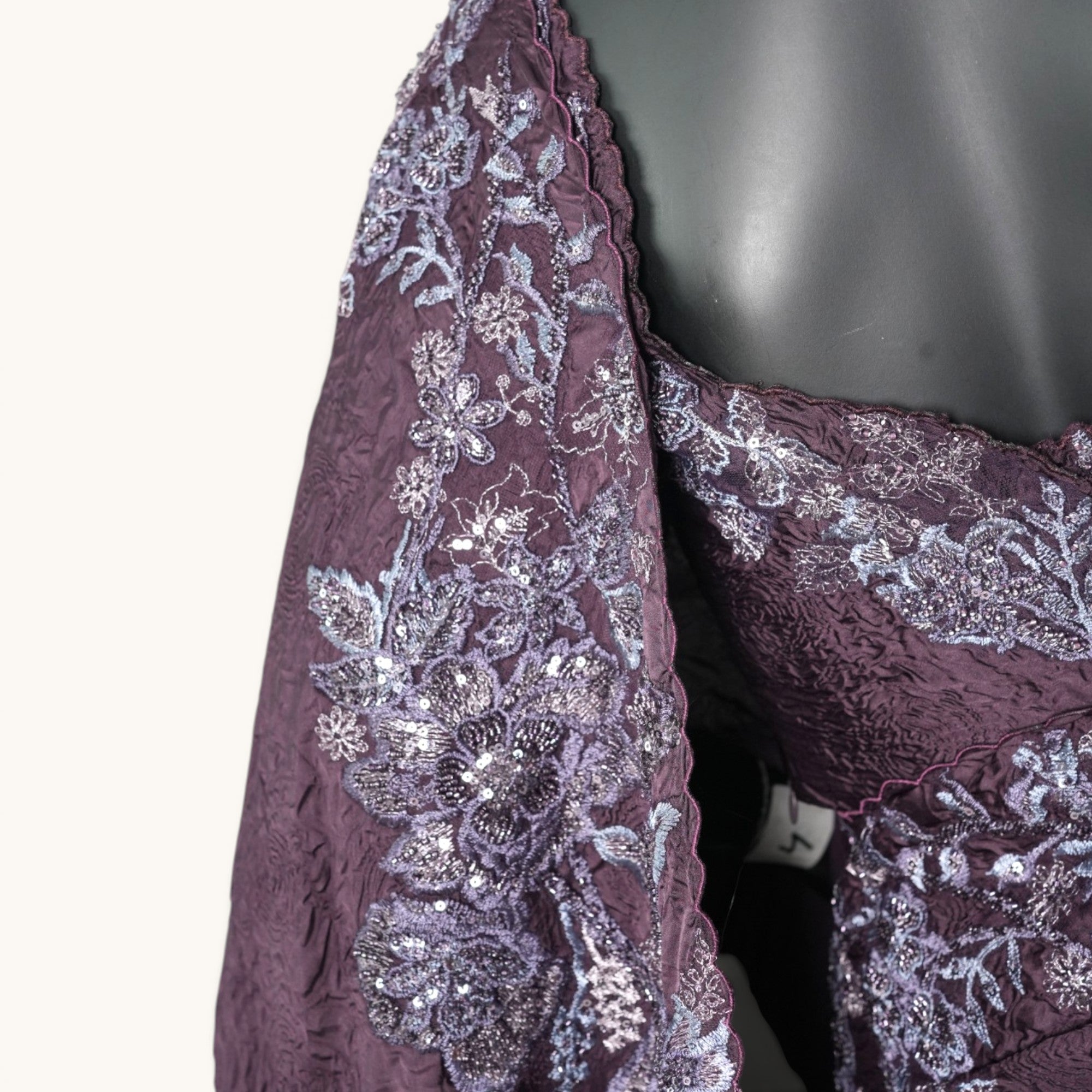 The Wine Purple Crinkle Saree - SR-18624#1