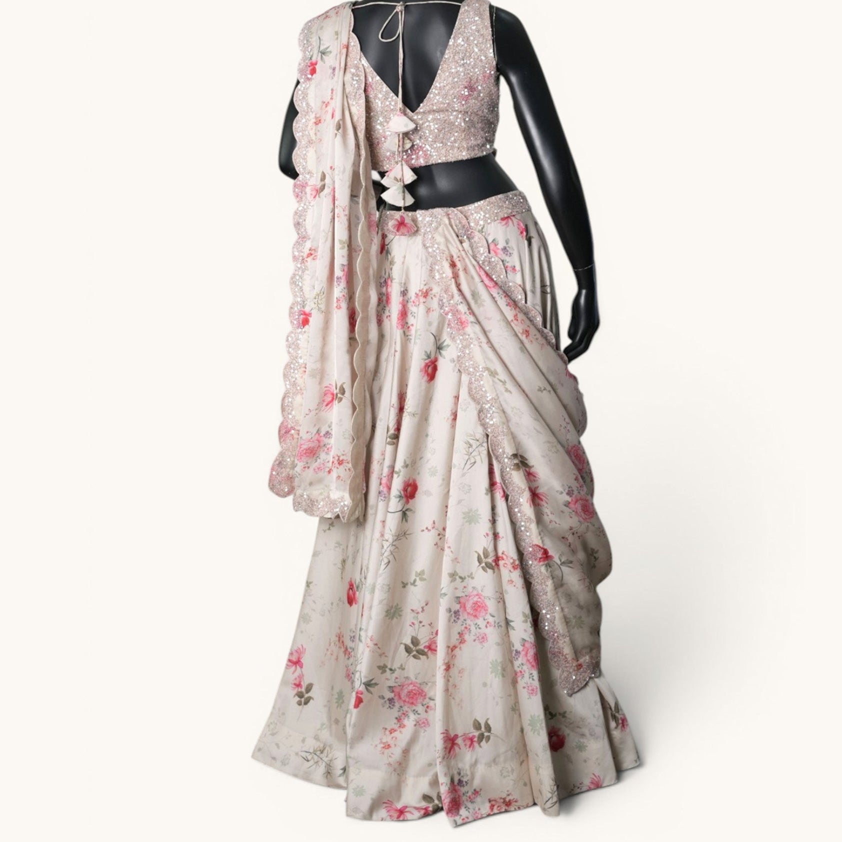 Sequin Blouse Pastel Lehenga Set - GH-01620#1