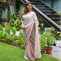 Silver & Pink Cocktail Saree - SR-18625#1