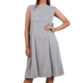 Silver Metallic Jacquard A-Line Dress-KR-19188#1