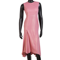 Dusty Pink Asymmetric Pleated Midi Dress-KR-19201#1