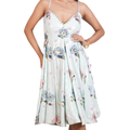 Mint Blue Sequin & Floral Appliqué Midi Dress- KR-19157#1