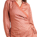 Rust Floral Printed Angrakha-Style Mini Dress- KR-19166#1