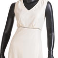 Off-White Sleeveless V-Neck Midi Dress-KR-18794#1
