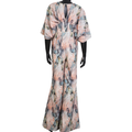 Abstract Floral Printed Satin Jumpsuit with 3D Embellished Belt-KR-19205#1