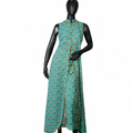 Turquoise Slit Kurta & Trousers- ST-18960#1