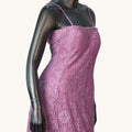 Mauve Floral Lace Dress - KR-19062#1