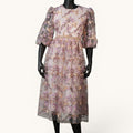 Pastel Pink Floral Midi - KR-18840#1