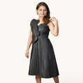 Metallic Charcoal 3D Floral Midi - KR-18947#1
