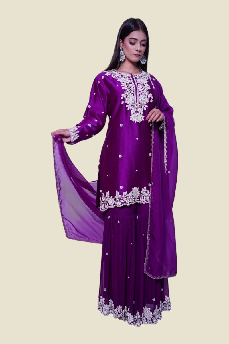 Purple Silk Suit