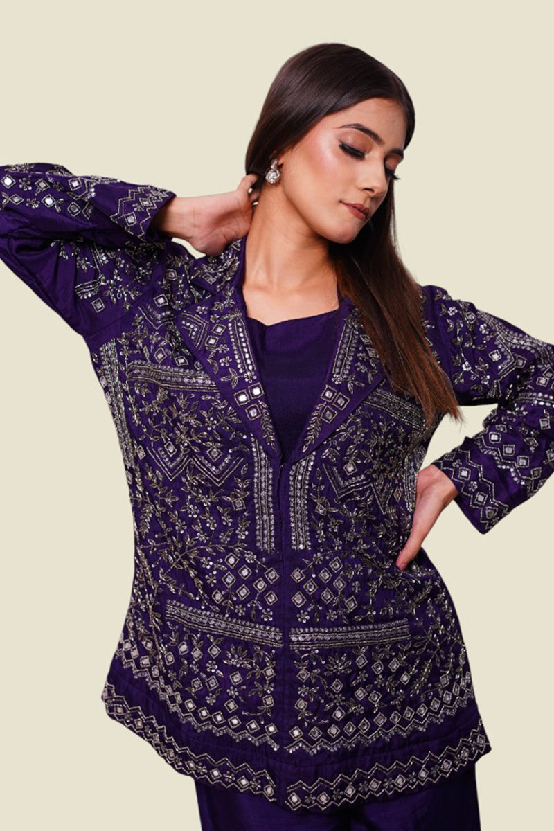 Purple Colored Indo-Western
