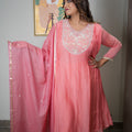 Salmon Pink Festive Tunic Set - ST-18716#1