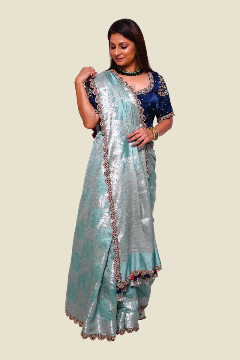Aqua Green Silk Saree