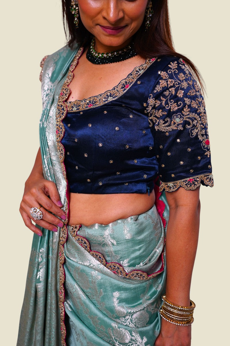 Aqua Green Silk Saree