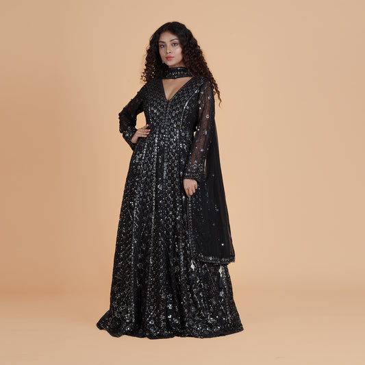 Midnight Gown with Dupatta