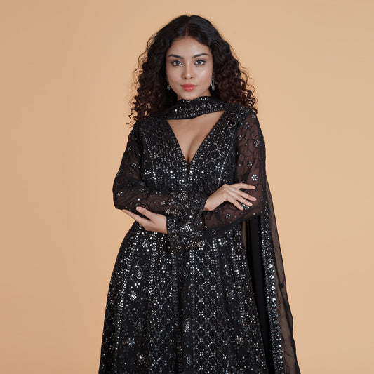 Midnight Gown with Dupatta