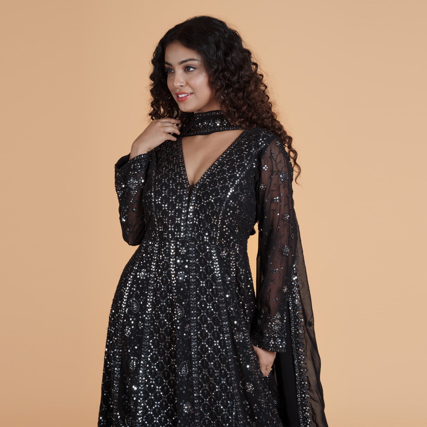 Midnight Gown with Dupatta