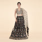 Black Heavy Work Ghagra Set