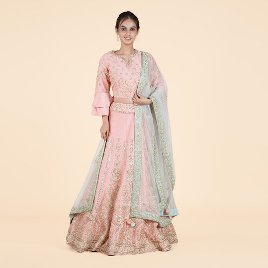 Peach Silk Ghagra