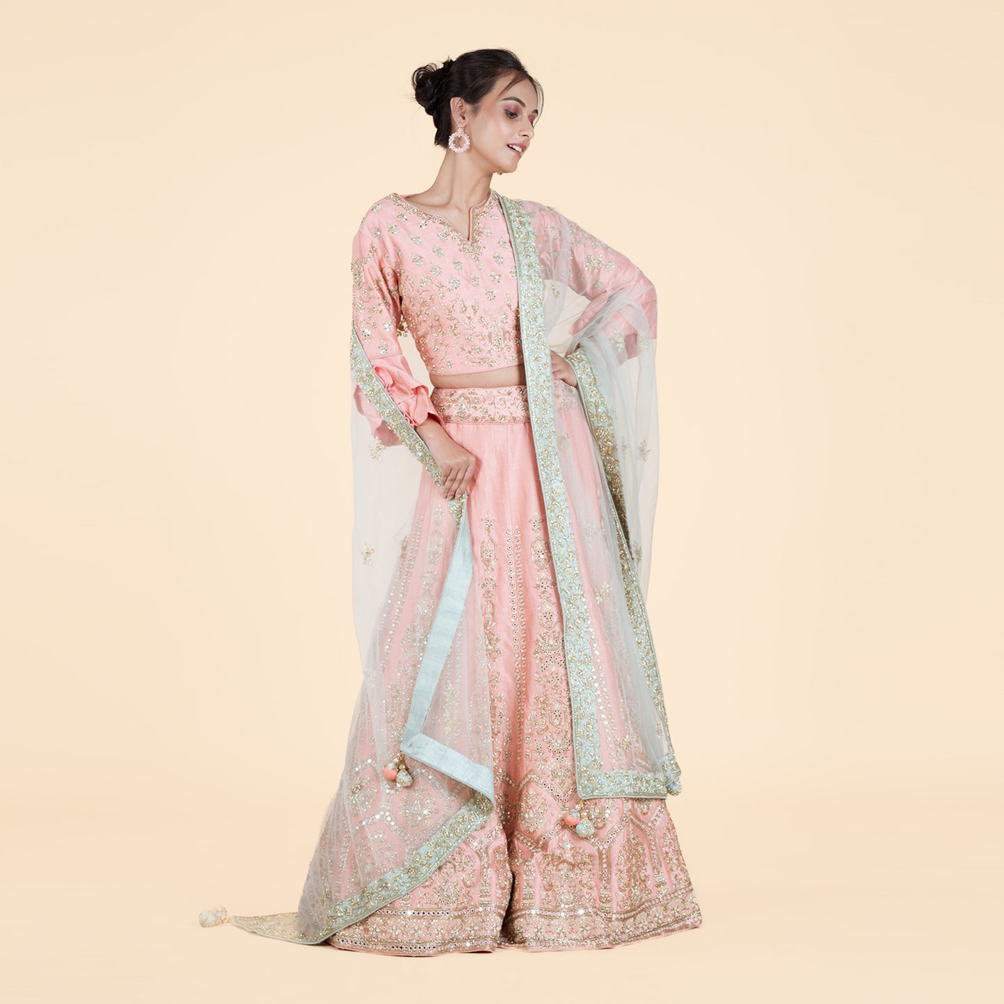 Peach Silk Ghagra