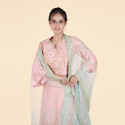 Peach Silk Ghagra