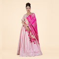 Pink Bandhani Dupatta Set