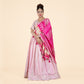 Pink Bandhani Dupatta Set