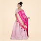 Pink Bandhani Dupatta Set