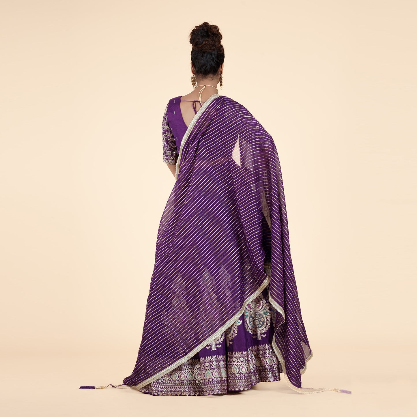 Purple Ghagra Set with Heavy Work