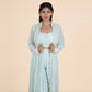 Azure Elegance Georgette Jacket Set