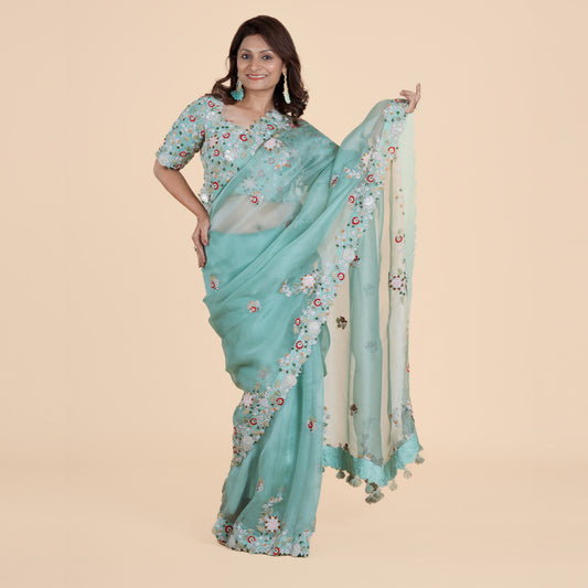 Aquamarine Dream Saree