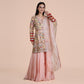 Peach Silk Kurti with Intricate Embroidery & Sharara Set