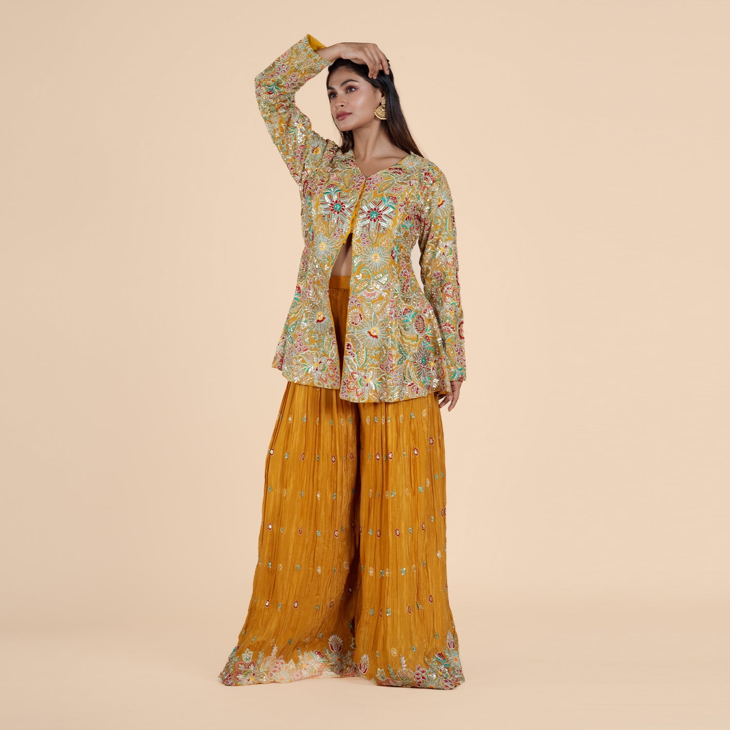 Heavy Zar & Thread Work Plazo Jacket