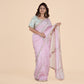 Blush Pink Organza Saree with Floral Embroidery