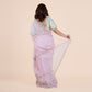 Blush Pink Organza Saree with Floral Embroidery