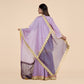 Lavender Crepe Silk Sarara Set with Gold Thread Cori Work