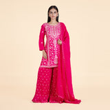 Royal Zari Kurti with Georgette Sharara & Dupatta