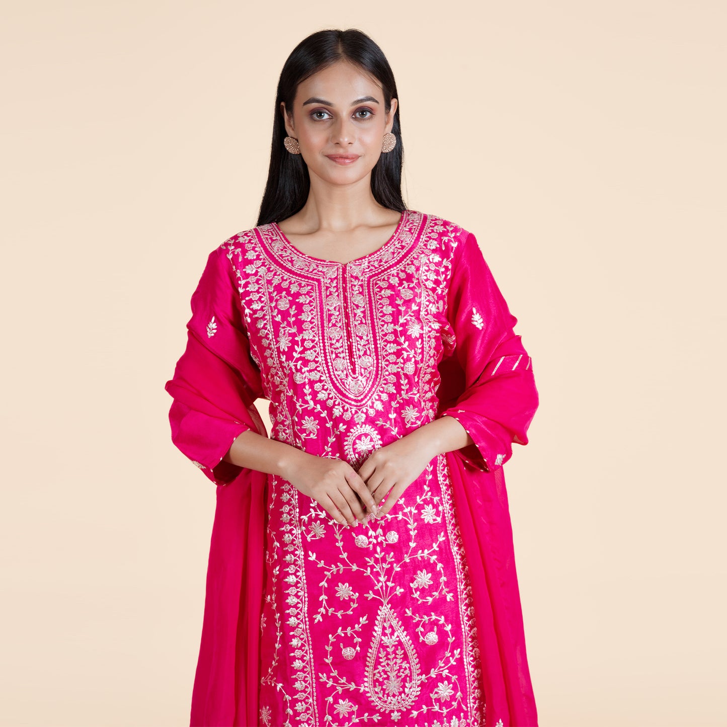 Royal Zari Kurti with Georgette Sharara & Dupatta