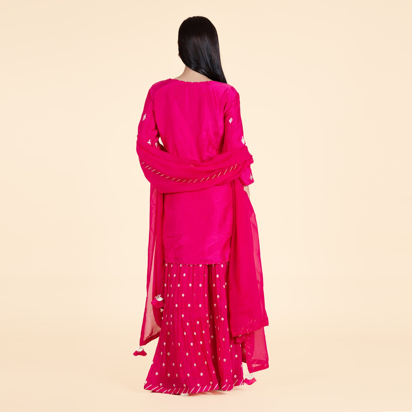 Royal Zari Kurti with Georgette Sharara & Dupatta